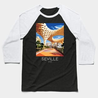 A Pop Art Travel Print of Seville - Spain Baseball T-Shirt